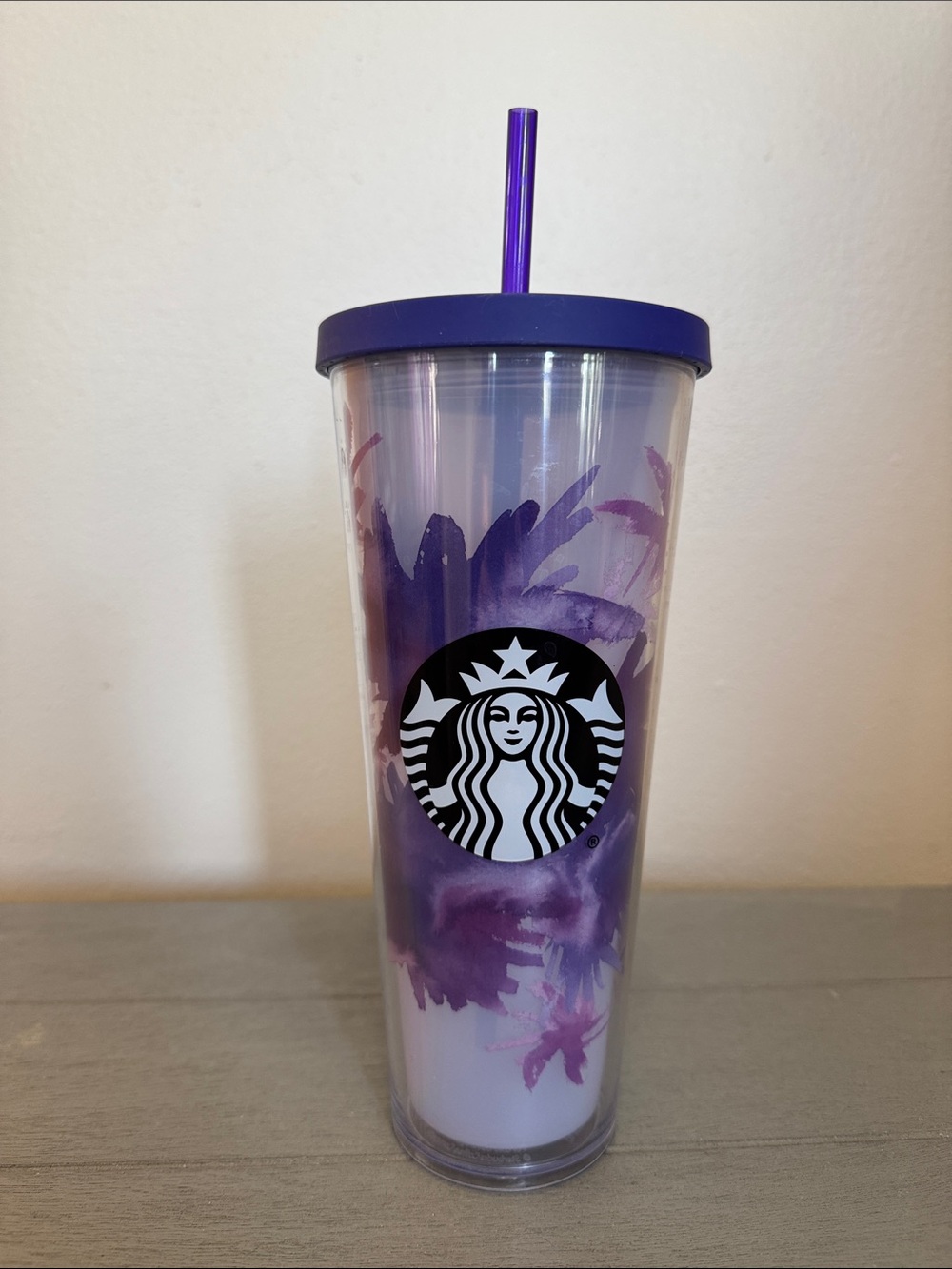 Starbucks Cold Cup Purple Lavender Watercolor 24 oz Venti Tumbler